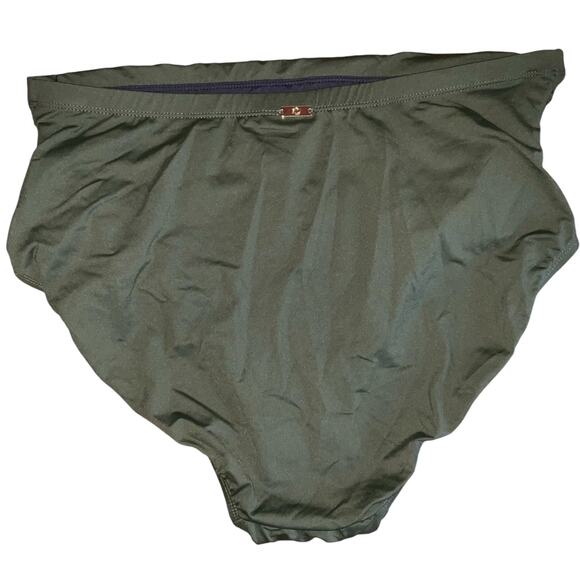 Lauren Ralph Lauren Women’s Shirred High Waist Swimsuit Bottom Olive Size 16W - Picture 4 of 5